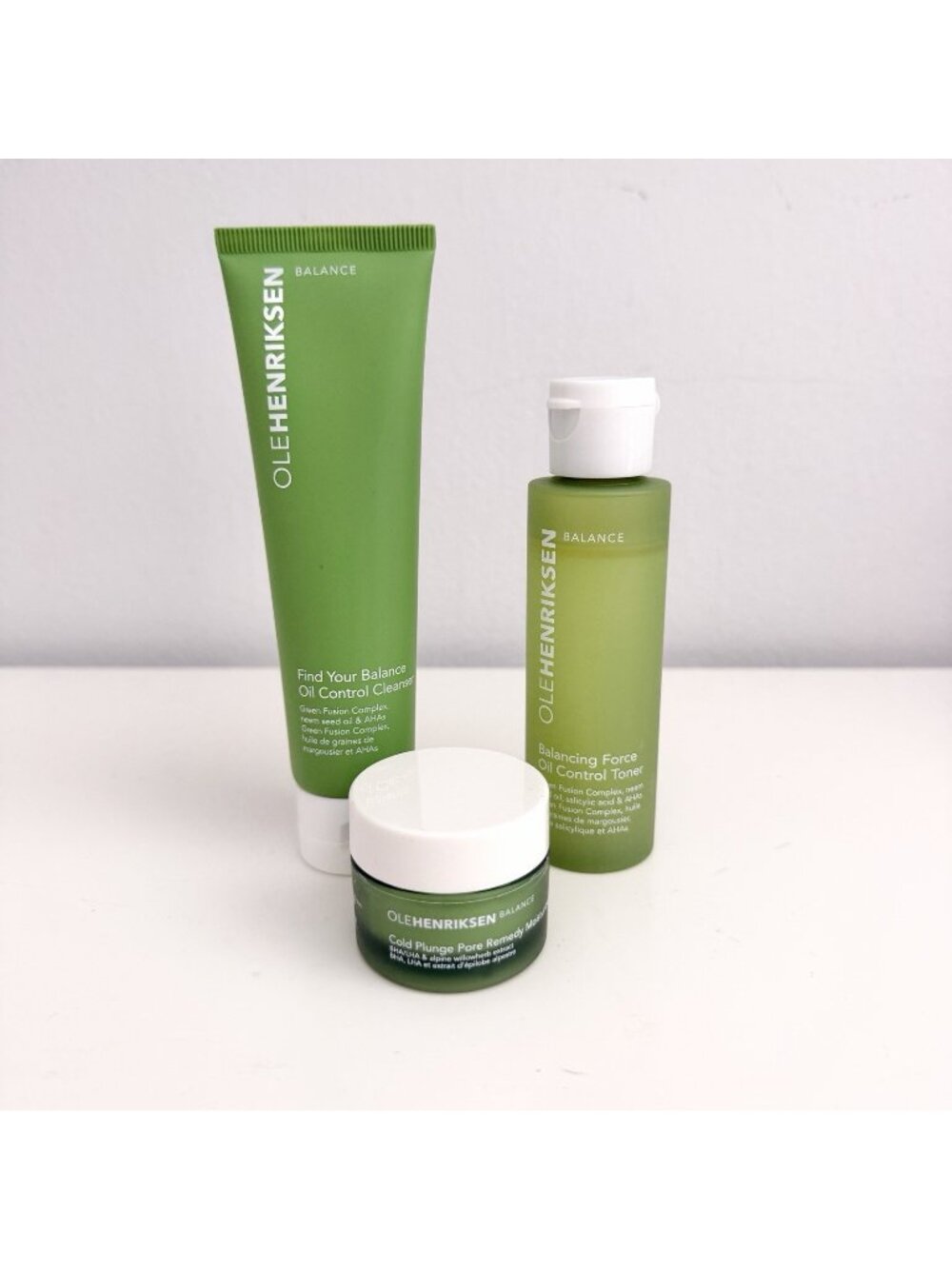 NEW Ole Henrikson Balance Skincare Set Oil Cleanser + Toner + Pore Moisturizer